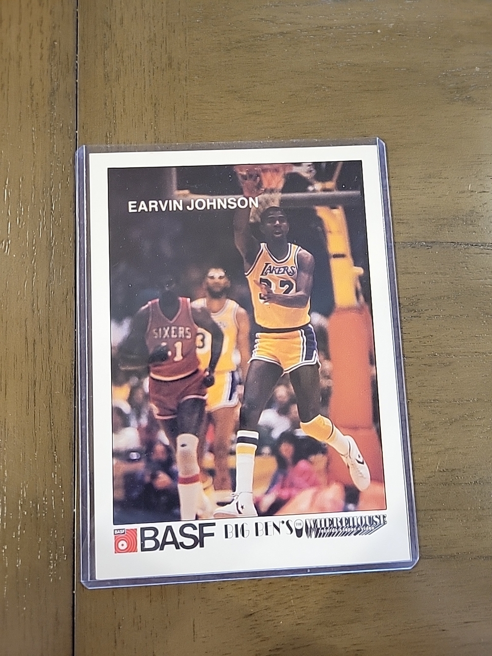 1982-83 BASF Basketball CARD EARVIN MAGIC JOHNSON L.A. LAKERS EX/MT